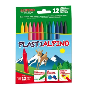 PlastiAlpino Wax Crayons Mixed Colours Pack Of 12