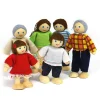 Poseable Small World Wooden Doll Figures - Set of 6