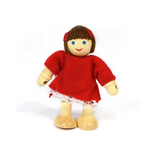 Poseable Small World Wooden Doll Figures - Set of 6