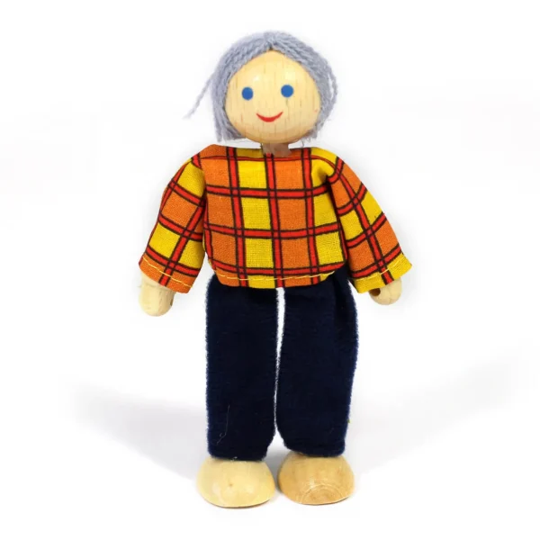 Poseable Small World Wooden Doll Figures - Set of 6