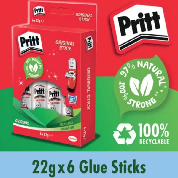 Pritt Stick Glue Sticks 22g (Pack of 6)