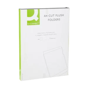 Q-Connect A4 Clear Cut Flush Folder (Pack of 100)