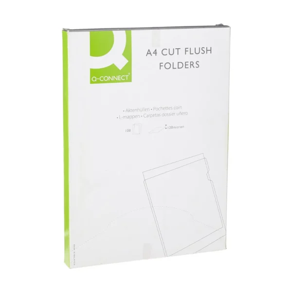 Q-Connect A4 Clear Cut Flush Folder (Pack of 100)