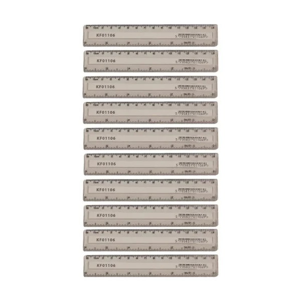 Q-Connect Acrylic Shatter Resistant Ruler 15cm Clear (Pack of 10)