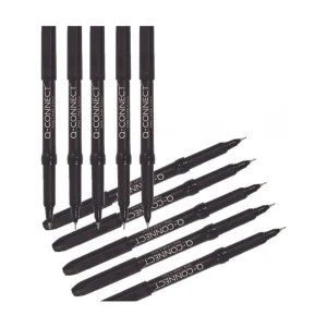 Q-Connect Black 0.4mm Fineliner Pen (Pack of 10)