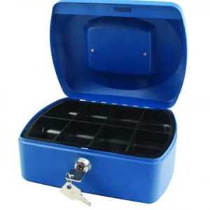 Q-Connect Cash Box 8 Inch Blue
