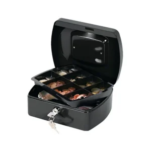 Q-Connect Cash Box 8 Inch Black