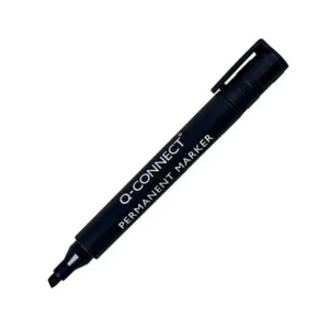 Q-Connect Permanent Marker Pen Chisel Tip Black (Pack of 10)