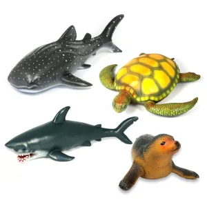 Realistic Jumbo Sea Animal Toys - Set of 4