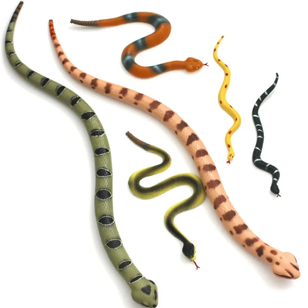 Realistic Rubber Snake Toys - 6pcs