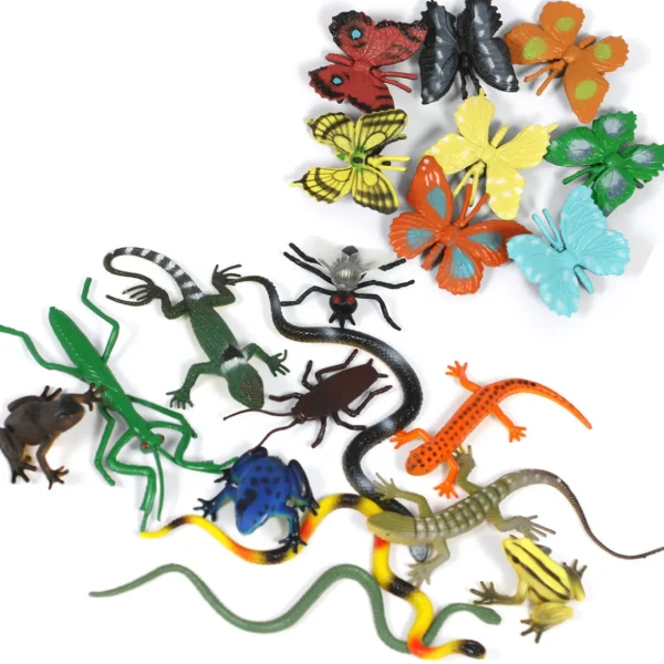 Realistic Small World Butterfly, Lizard, & Minibeast Toys - 20pcs