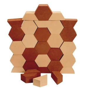 Red & Brown Hexagon Foam Building Blocks 24 Pack