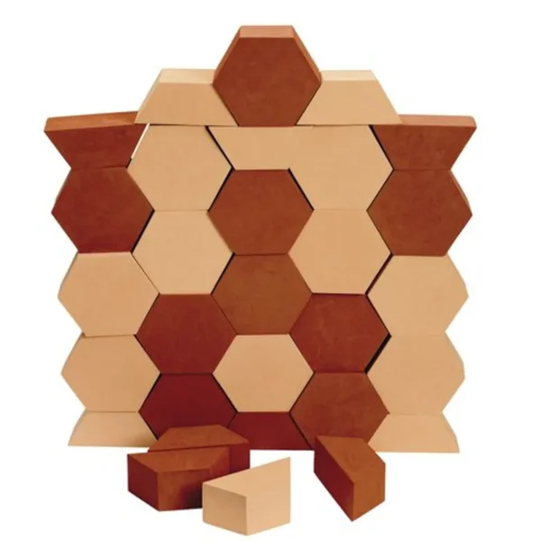 Red & Brown Hexagon Foam Building Blocks 24 Pack