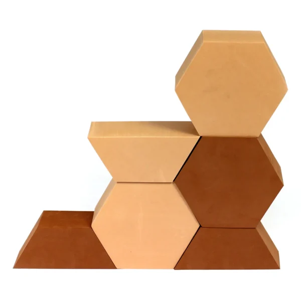 Red & Brown Hexagon Foam Building Blocks 24 Pack