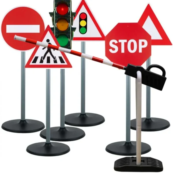 Road Safety Traffic Signs, Traffic Light & Parking Barrier Set.