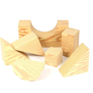 Role Play Foam House Bricks Breeze Blocks and Wooden Effect Building Blocks Bundle 77 Pack