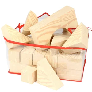 Role Play Foam House Bricks Breeze Blocks and Wooden Effect Building Blocks Bundle 77 Pack