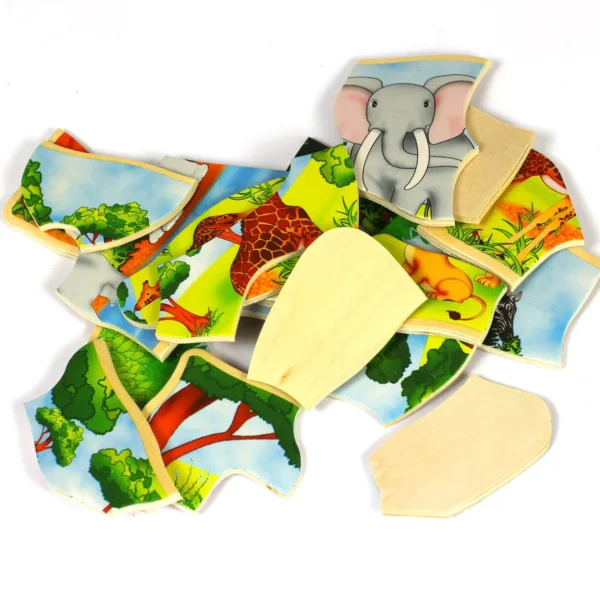 Safari Wooden Jigsaw Puzzle 5 Layers for Fun & Educational Play