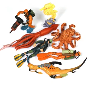 Sea Creatures, Animals & Diver Toys - 7pc