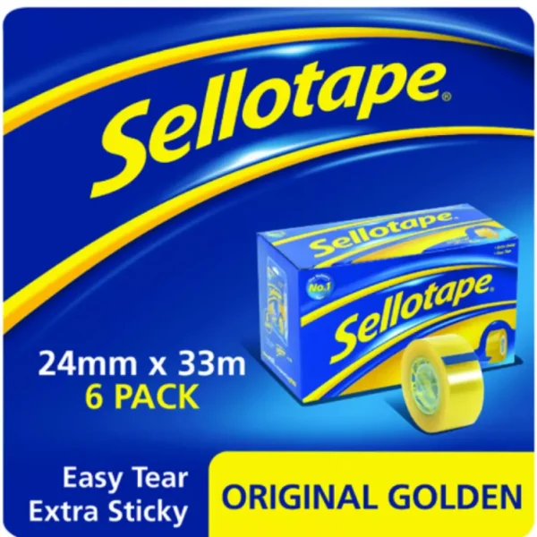 Sellotape Original Golden Tape 24mmx33m (Pack of 6)