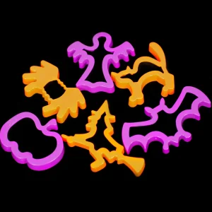 Set Of 6 Halloween Themed Cookie Cutting Shapes