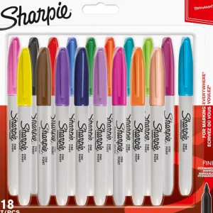 Sharpie Permanent Fine Markers Assorted Fun Colours (Pack 18)