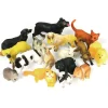 Small World Domestic Pet Dog Cat & Rabbit Figures - 16pc for Pretend Play
