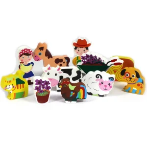 Small World Farm Wooden Figures. 11pcs