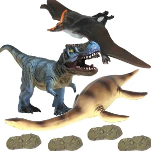3 Small World Jumbo Dinosaur Toys Plus Footprints