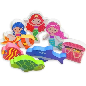 Small World Mermaid Wooden Figures. 8PCS