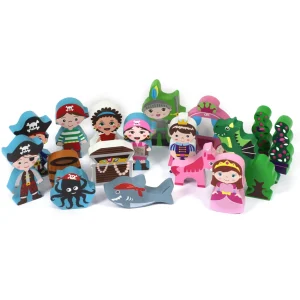Small World Pirates & Knights Wooden Figures - 18pcs