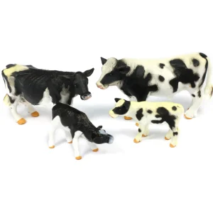 4 small world toy cow figures