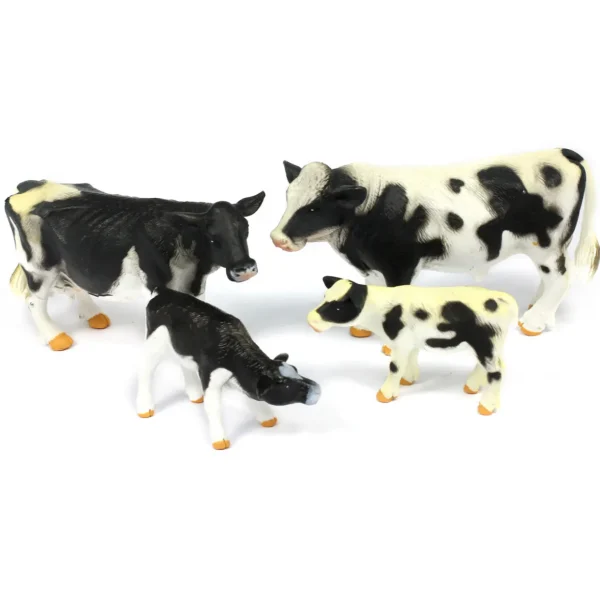 4 small world toy cow figures