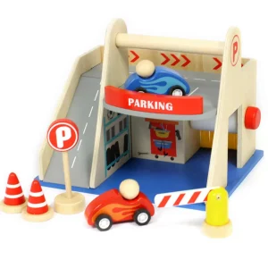 Small World Wooden Garage Playset - Eco-Friendly Toy for Endless Imaginative Play