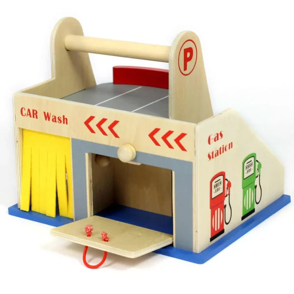 Small World Wooden Garage Playset - Eco-Friendly Toy for Endless Imaginative Play