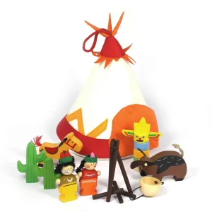 Small World Wooden Native Indian Teepee Playset