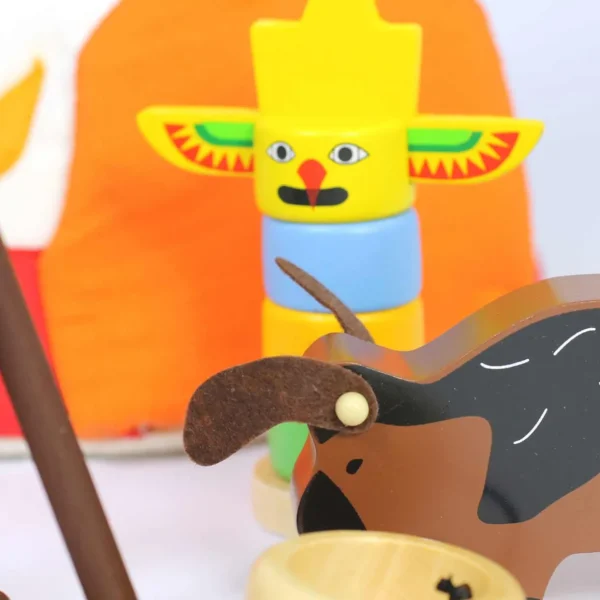 Small World Wooden Native Indian Teepee Playset