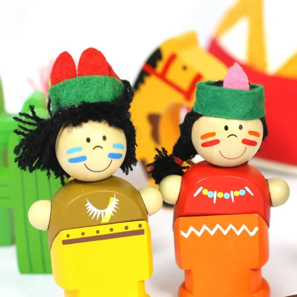Small World Wooden Native Indian Teepee Playset