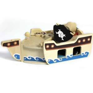 Small World Wooden Pirate Ship Playset with Figures & Accessories