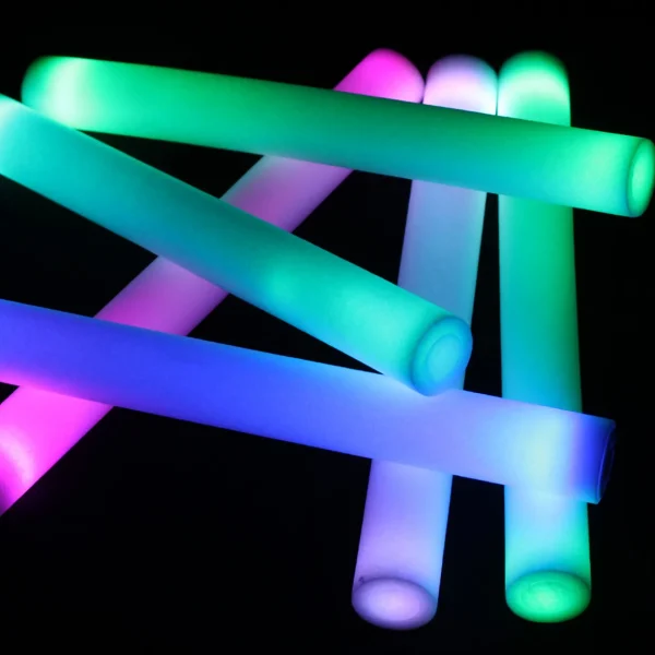 6 Soft Foam Light Up Batons for Sensory Play and Visual Tracking