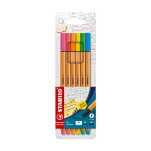 Stabilo Point 88 Fineliner Pens Neon (Pack of 6)