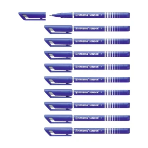 Stabilo Sensor F-tip Fineliner Pen Blue (Pack of 10)