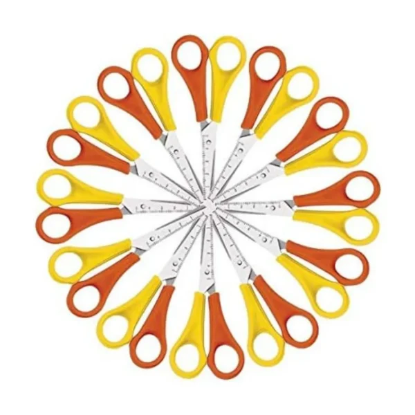Westcott Yellow and Orange Left-handed Scissors (Pack of 12)