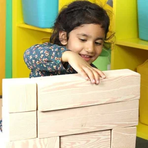 wood effect foam building blocks - 32pcs
