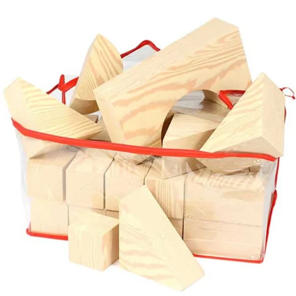 wood effect foam building blocks - 32pcs