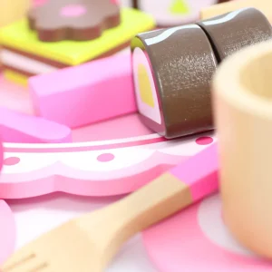 Wooden Afternoon Tea Set With Accessories Ideal for Pretend Play