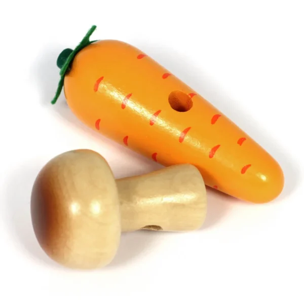 Wooden Fruit & Veg Threading & Lacing Set - 24PCS