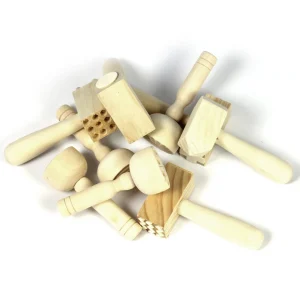 Wooden Pattern Hammers & Stampers Set Of 9