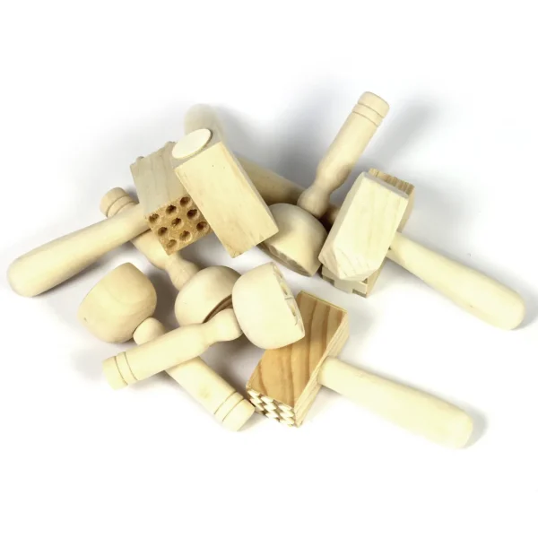 Wooden Pattern Hammers & Stampers Set Of 9