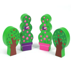 Wooden Small World Tree Set. 4Pcs